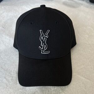Saint Laurent Black Cap with White YSL Logo